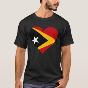 Timor-Leste Vlag Hart Timor-Leste Geschenken Liefd T-shirt