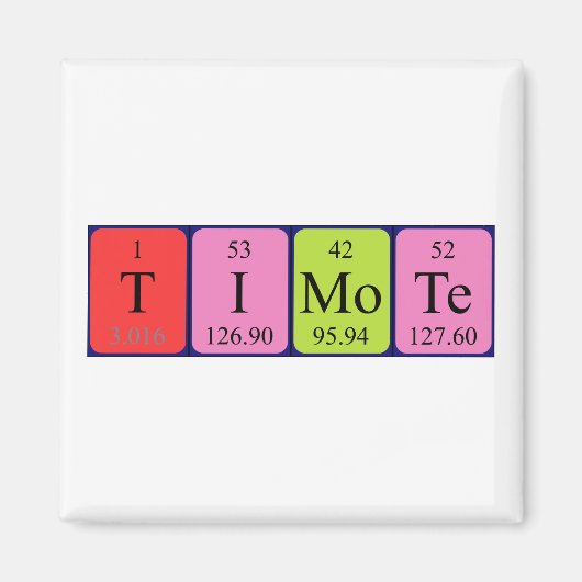 Timote periodieke tabelnaam magneet (Voorkant)