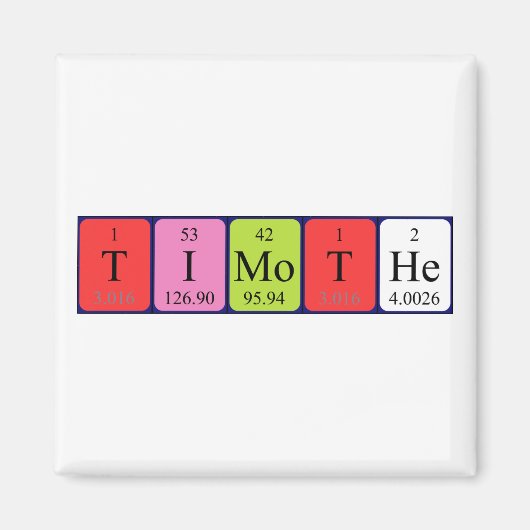 Timothe periodiek table name magnet (Voorkant)