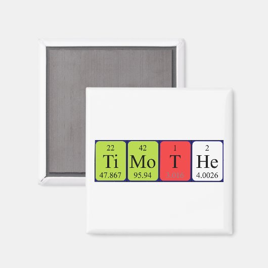Timothe periodiek table name magnet (Voorkant / Achterkant)