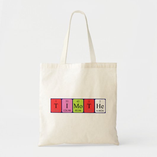 Timothe periodieke lijstnaam canvas tas (Voorkant)