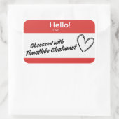 Timothée Chalamet Nametag Rechthoekige Sticker (Tas)
