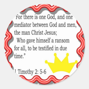 Timothy 2: 5- 6 lijst met kroonstickers ronde sticker