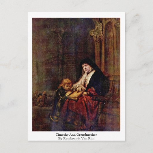 Timothy en oma van Rembrandt van Rijn Briefkaart (Voorkant)
