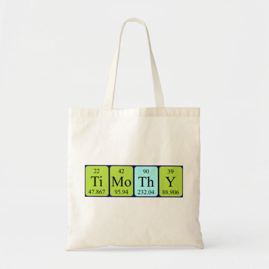 Timothy Periodieke Naam canvas tas (Voorkant)