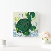 Timothy the Turtle Vierkante Klok (Huis)