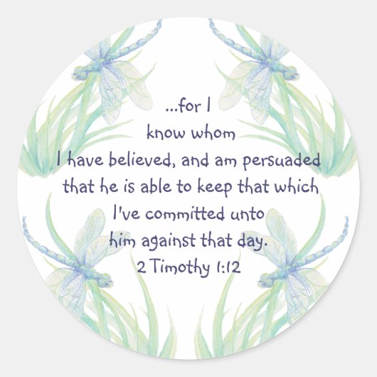 Timothy waterverf Dragonfly-scripts Ronde Sticker (Voorkant)