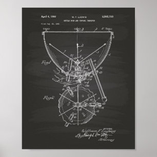 Timpani 1950 Patent Art - Chalkboard Poster
