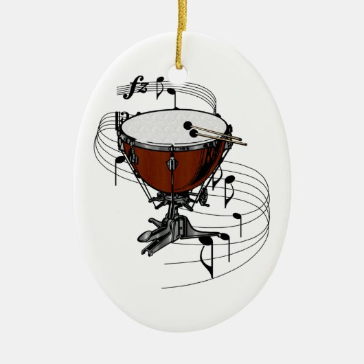 Timpani (Kettle Drum) Keramisch Ornament (Voorkant)
