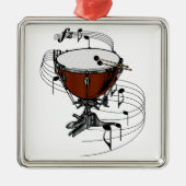 Timpani (Kettle Drum) Metalen Ornament (Voorkant)