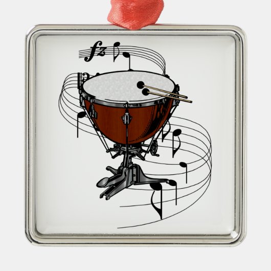 Timpani (Kettle Drum) Metalen Ornament (Voorkant)