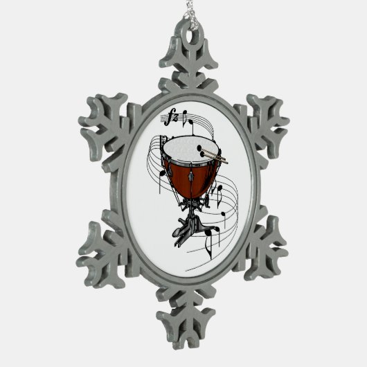 Timpani (Kettle Drum) Tin Sneeuwvlok Ornament (Links)