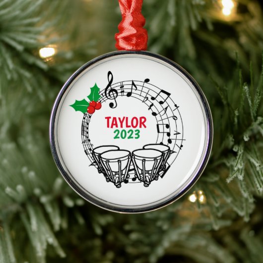 Timpani Marching Band Kerst Ornament (Boom)