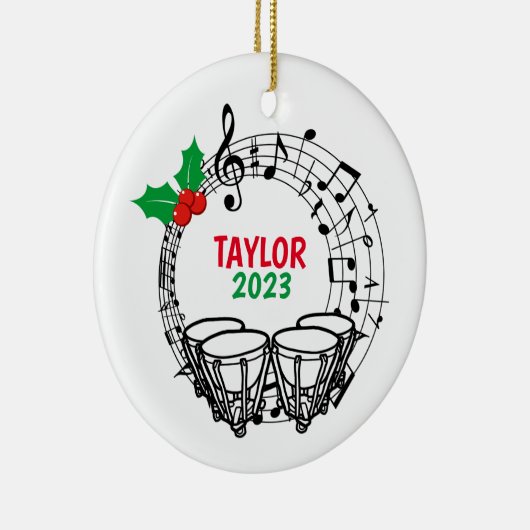 Timpani Marching Band Kerst Ornament (Rechts)