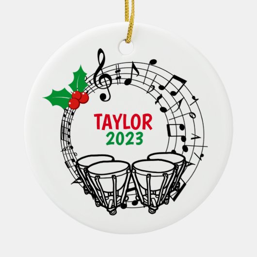 Timpani Marching Band Kerst Ornament (Voorkant)