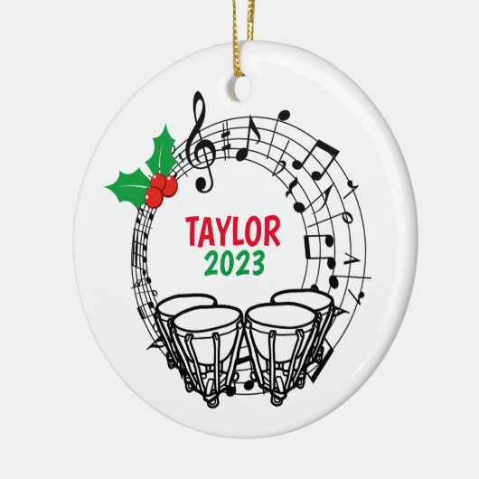 Timpani Marching Band Kerst Ornament (Links)