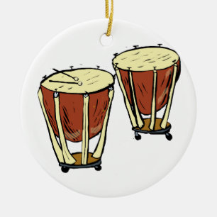 Timpani twee met een grafisch Afbeelding voor alle Keramisch Ornament