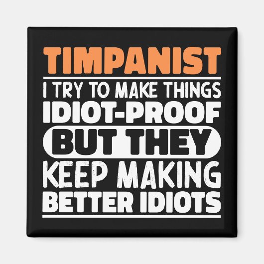Timpanist probeert dingen timpanist trommelaar gra magneet (Voorkant)