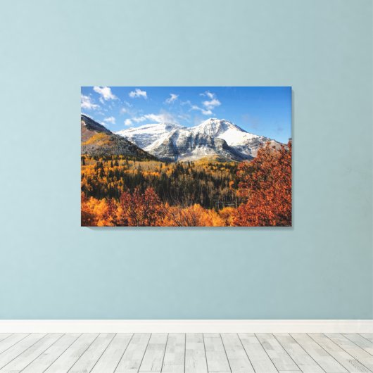 Timpanogos in de herfst van het Utah-gebergte Canvas Afdruk (Insitu (Houten vloer))