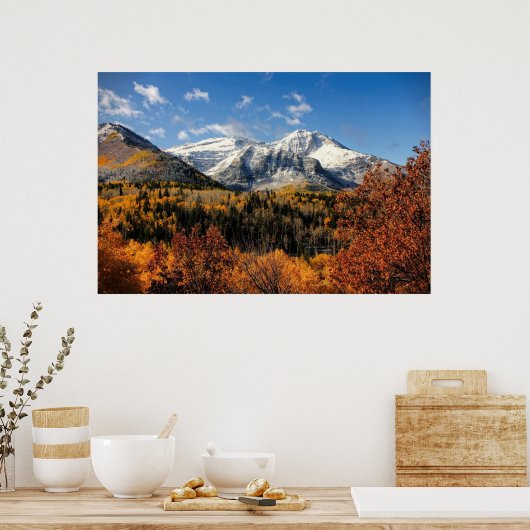 Timpanogos in de herfst van het Utah-gebergte Poster (Keuken)