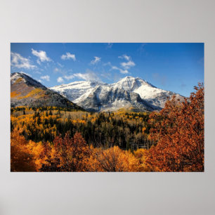 Timpanogos in de herfst van het Utah-gebergte Poster