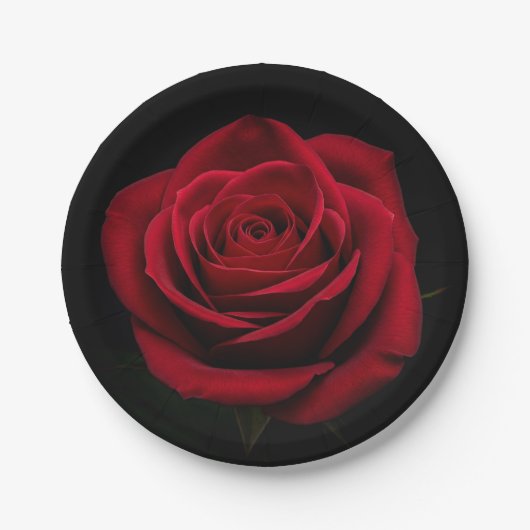 TimPic Zwart Bord met Red Rose DesignPaper Bord (Voorkant)