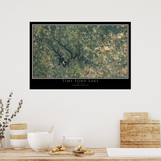 Tims Ford Lake Tennessee Satellite Poster Map (Keuken)