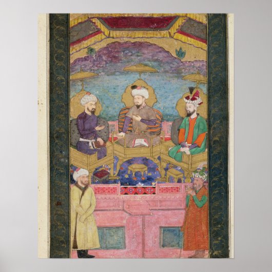 Timur (1336-1405), Babur (1483-1530, r.1526-30) en Poster (Voorkant)
