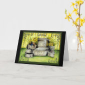 Tin 10 jaar Jubileum cadeaukaart. Kaart (Gele Bloem)