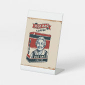 Tin Adverteren teken voor oude koffietas Reclamebord Met Voetstuk (Voorkant)