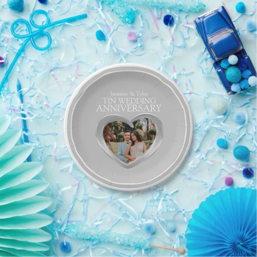 Tin Bruiloft Jubileum foto hart papier bord (Feest)