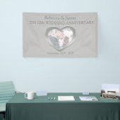 Tin Bruiloft jubileum hart foto banner (Beurs)