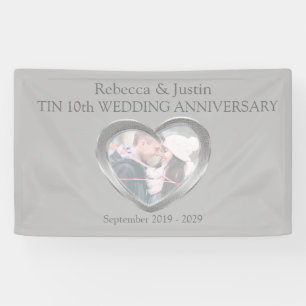 Tin Bruiloft jubileum hart foto banner