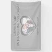 Tin Bruiloft jubileum hart foto banner (Verticaal)