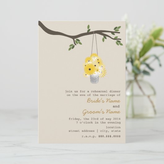 Tin can of Wildflower repesal Wedding Kaart (Staand voorkant)