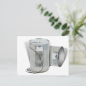 Tin Can Phone (Hoor je me NU?) Briefkaart (Staand voorkant)