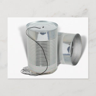 Tin Can Phone (Hoor je me NU?) Briefkaart