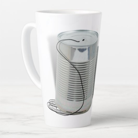 Tin Can Phone (Hoor je me NU?) Latte Mok (Linkerhoek)