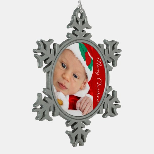 Tin Christmasornamenten met Baby Tin Sneeuwvlok Ornament (Links)