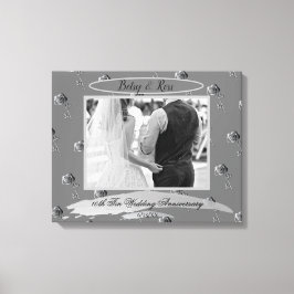 Tin Colour Rozen, 10th Tin Wedding Jubileum Canvas Afdruk