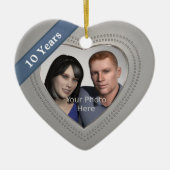 Tin-effect 10e Jubileum: voeg een foto toe Keramisch Ornament (Voorkant)