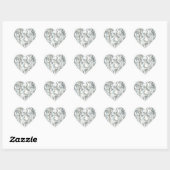 Tin Folie Diamond Hart Sticker (Vel)