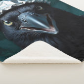 Tin Folie Pet Black Bird Raven Sherpa Deken (3/4)