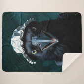 Tin Folie Pet Black Bird Raven Sherpa Deken (Voorkant (horizontaal))