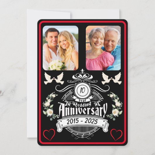 Tin Jubilee 2 Foto 10e Jubileum Uitnodiging (Voorkant)