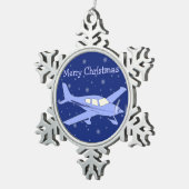 Tin Kerst Ornament Vliegtuig (Rechts)