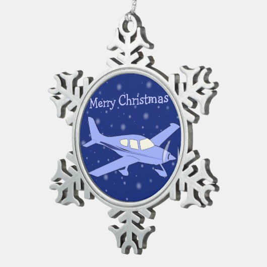 Tin Kerst Ornament Vliegtuig (Rechts)