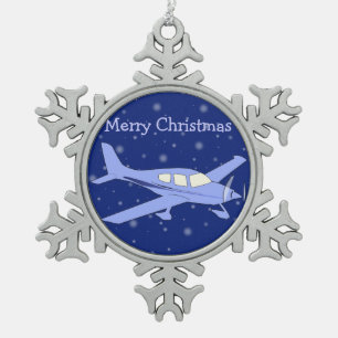 Tin Kerst Ornament Vliegtuig