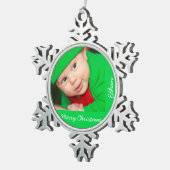 Tin Kerstdier met Baby Sneeuwvlok Ornament (Rechts)