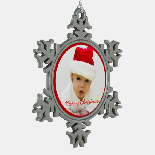 Tin Kerstdisplays Met Baby Tin Sneeuwvlok Ornament (Links)